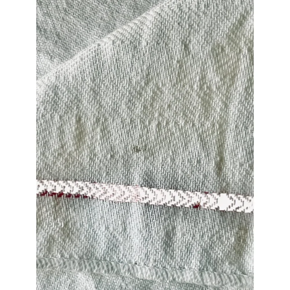 3 Vintage White Dish Towels Red Stripe 19